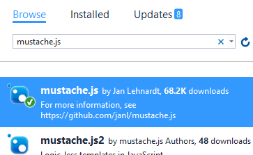 mustache.js added using Nuget Package Manager